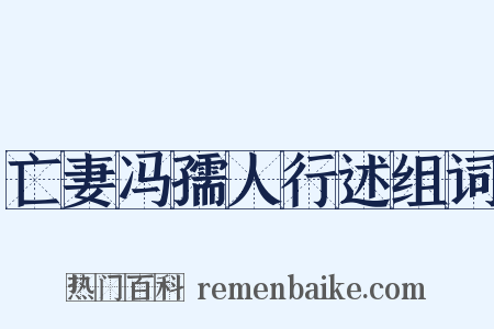 亡妻冯孺人行述组词是什么意思的图片